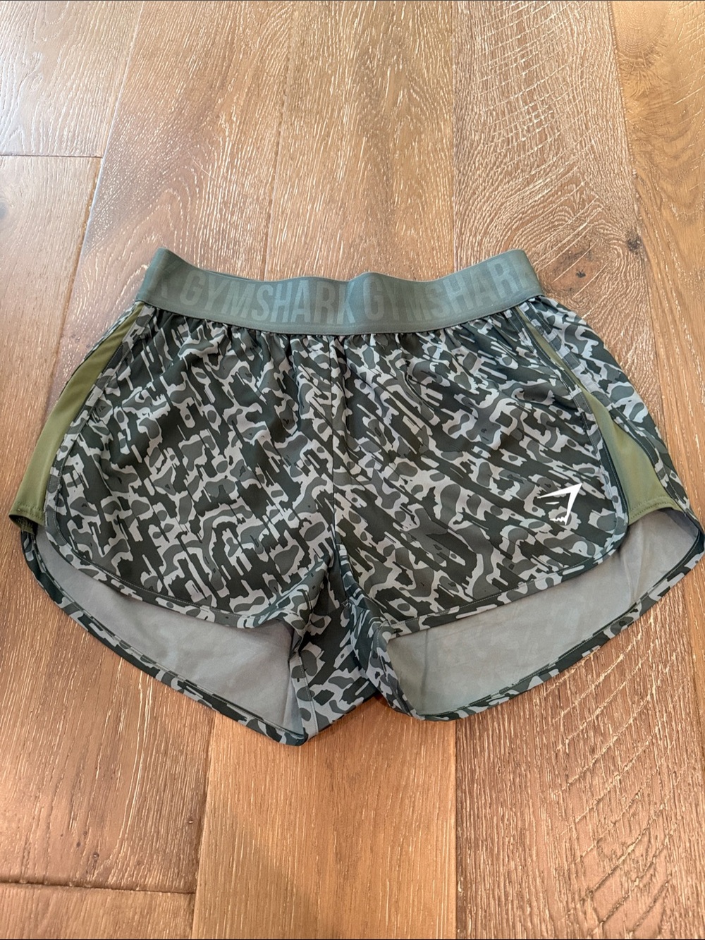 Gymshark Women's Camo Athletic Shorts - Olive Green
